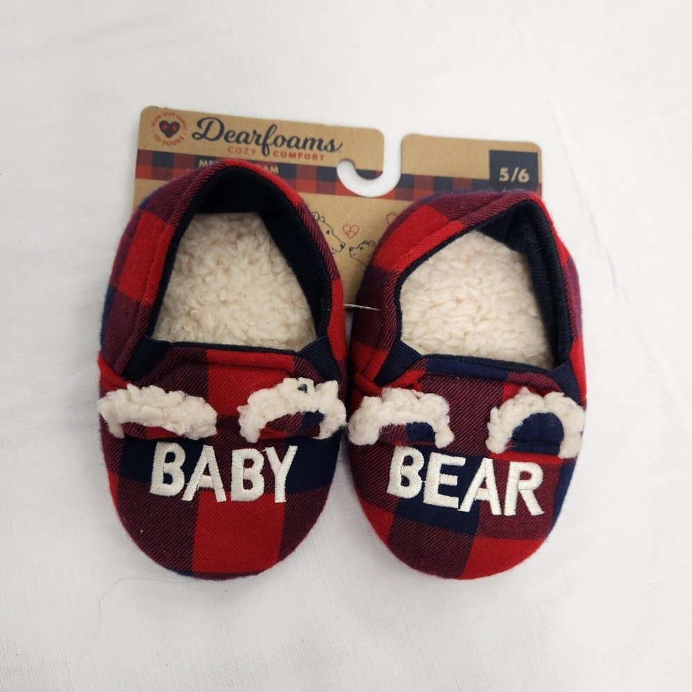 Dearfoams Memory Foam Baby Bear Slippers Infant 5/6 Limited Edition